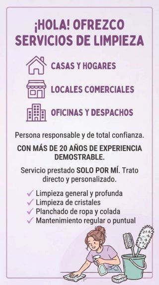 Limpieza por horas casas, locales y oficinas