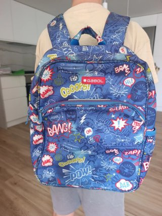 Mochila Gabol azul con estampado cómic