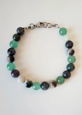 Bracciale uomo con acciaio e pietre