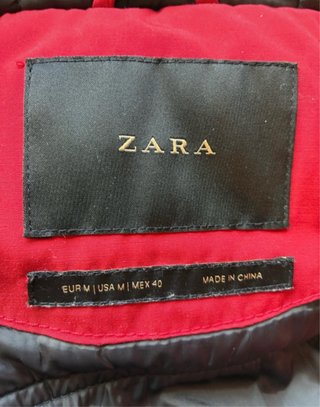 Parka Roja Zara Talla M