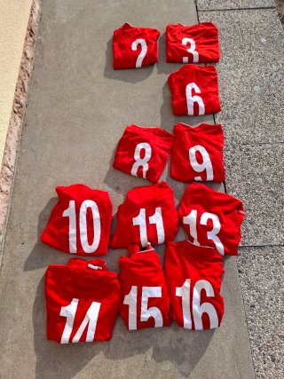 Set 10 Maglie Gioco Rosse Taglia XS