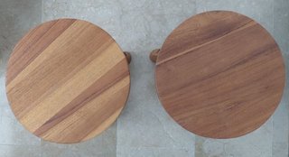 2 Taburetes Rústicos de Madera de Teca