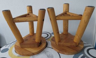 2 Taburetes Rústicos de Madera de Teca