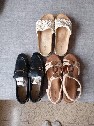 Lote Zapatos Mujer: Mocasines y Sandalias