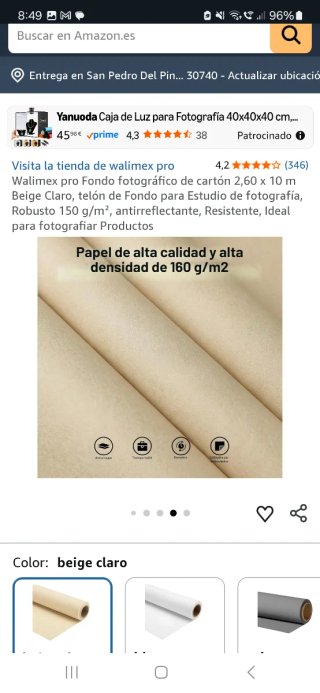 Fondo Fotográfico Walimex Pro Beige Claro