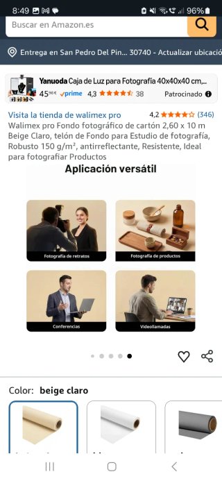 Fondo Fotográfico Walimex Pro Beige Claro