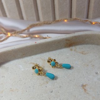Pendientes Chapado Oro 18k Turquesa