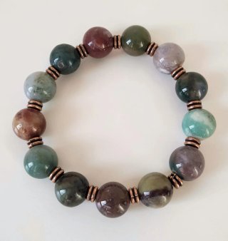 Bracciale donna con pietra agata indiana e perline
