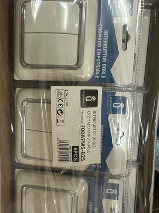 Pack 6 Interruptores Dobles Empotrables Aigostar