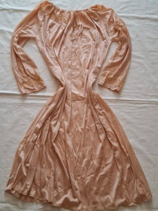 Camicia da notte vintage anni '70 rosa