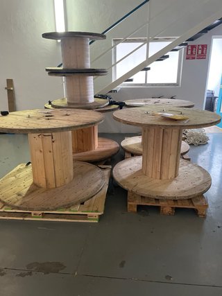 Bobina madera para mesas - bancos etc..