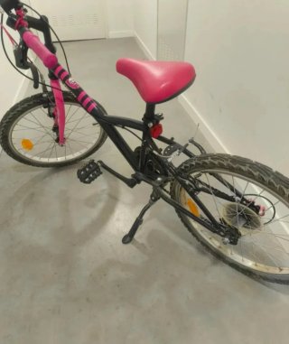 Bicicleta niña 20 rosa y negra