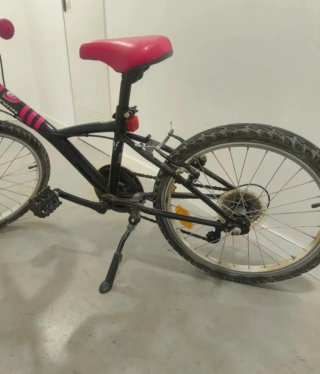 Bicicleta niña 20 rosa y negra