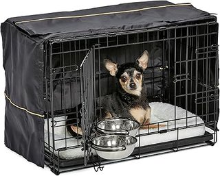 MidWest Homes for Pets XS Kit de inicio iCrate de doble puerta, pack de jaula de 59 cm para perros e