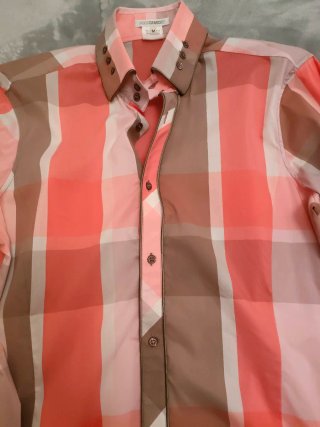 Camicia 7camicie a quadri rosa e marrone