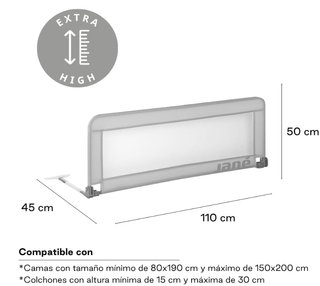 Jané Barrera de Cama Abatible 110 cm Extra Alta