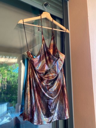 Vestido corto metalizado L
