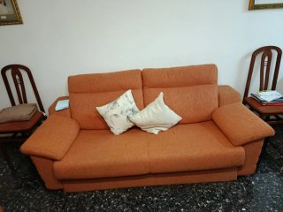 Sofá Cama Naranja Tela