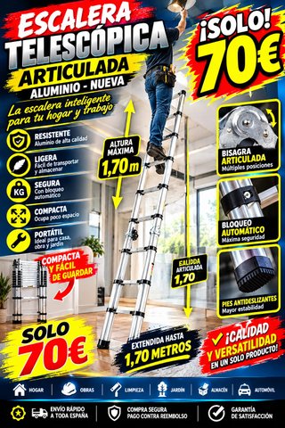 Escalera Telescópica Articulada de Aluminio