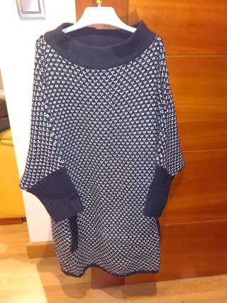 Jersey Capa Estampado Blanco y azul marino