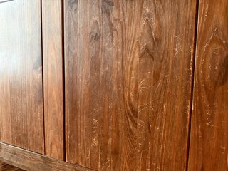 Mesa de centro de salón de madera antigua