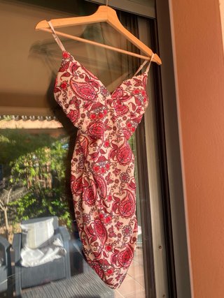 Vestido mini estampado paisley talla única