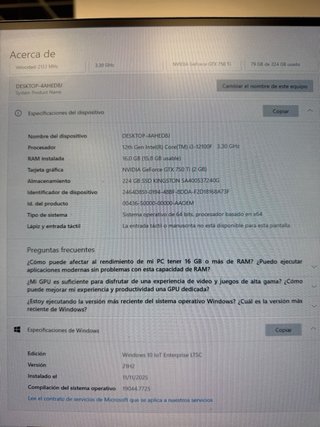 PC sobremesa i3-12100F + 16GB RAM + GTX 750 Ti + M