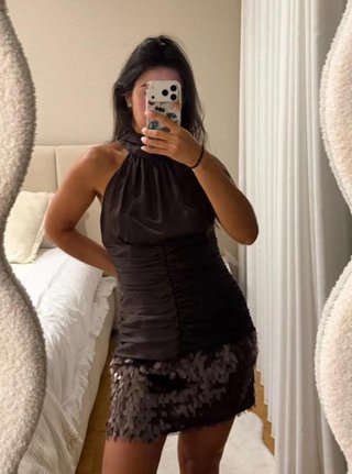 Vestido Zara marrón s