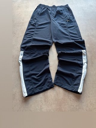 Pantalón Nike Wide Leg Azul Marino y Blanco -...