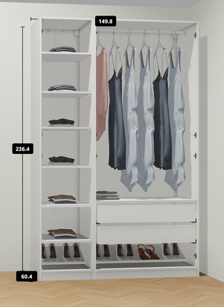 Armario PAX IKEA 3 puertas 150x50cm