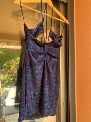 Vestido P&B corto con brillos Talla M
