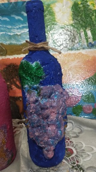Set 2 bottiglie decoupage