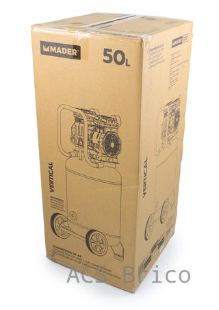 Compresor de Aire Silencioso Vertical 50L - 2 Hp - 09341 - Mader