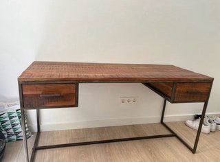 Escritorio de Madera de Acacia y Metal