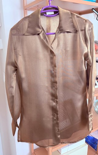 Blusa Dorada Transparente