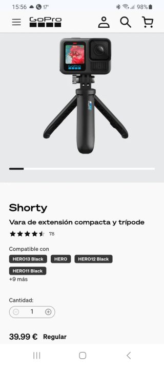 GoPro Shorty palo de selfie/trípode extensible