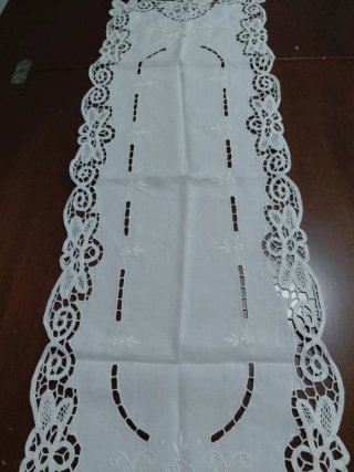 Runner in lino veneziano fatto a mano 110x35cm