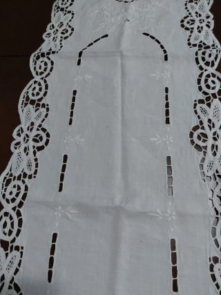 Runner in lino veneziano fatto a mano 110x35cm