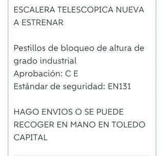 Escalera telescópica 4.4m altura plegable nueva