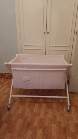 Mini cuna para bebé rosa