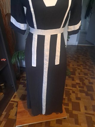 Vestido largo negro y blanco