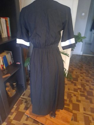 Vestido largo negro y blanco