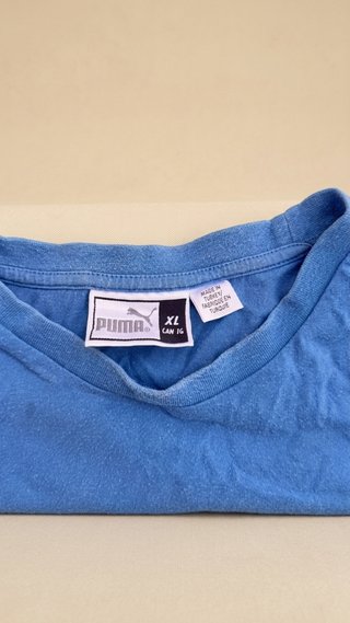 Camiseta Puma Azul Logo Grande Manga Corta XL