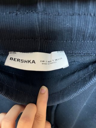 Pantalón Chándal Ancho Azul Marino Bershka
