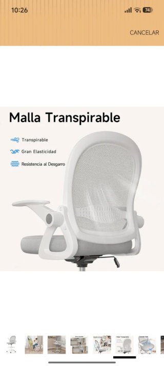 Silla de oficina naspaluro gris