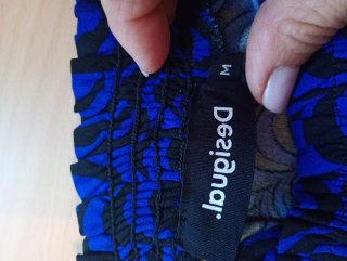Vestido Estampado Azul y Negro