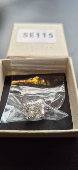 Pendientes chapado en plata con circonio