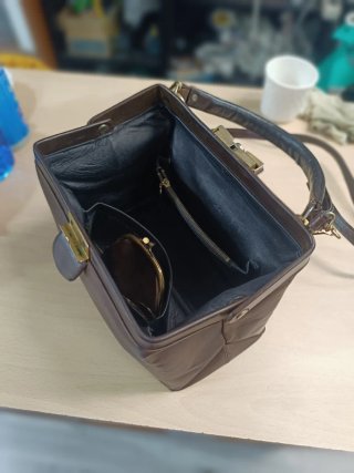 Bolso Médico Vintage Marrón y Negro