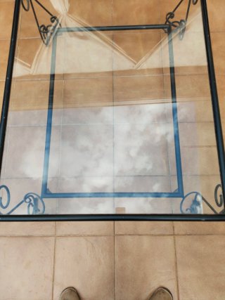 Mesa de forja con cristal