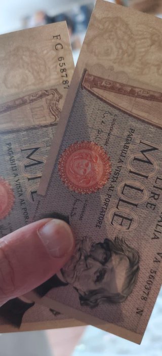 2 Banconote da 1000 Lire Giuseppe Verdi